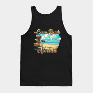 Retro Vintage Family Vacation Florida Cocoa Beach Gift For Men Women Tank Top